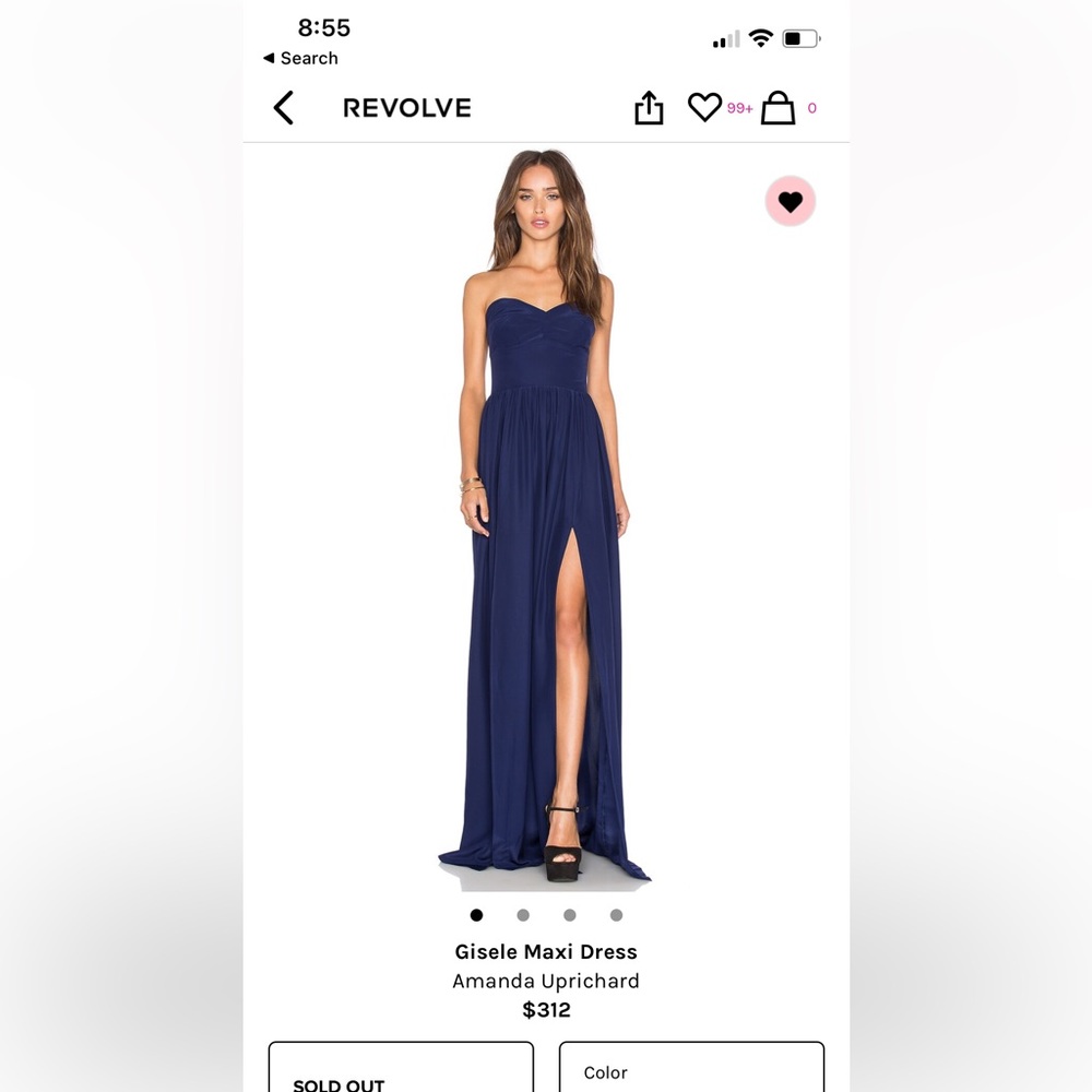 Amanda Uprichard beautiful navy maxi dress